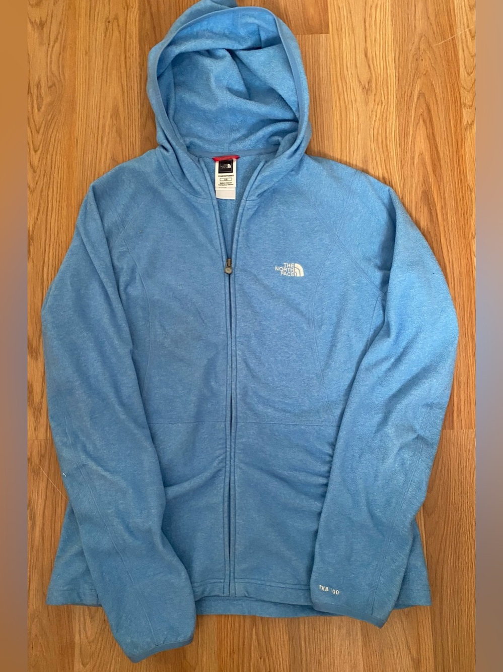 The North Face Women's Sky Blue Hooded Full-Zip Fleece Jacket